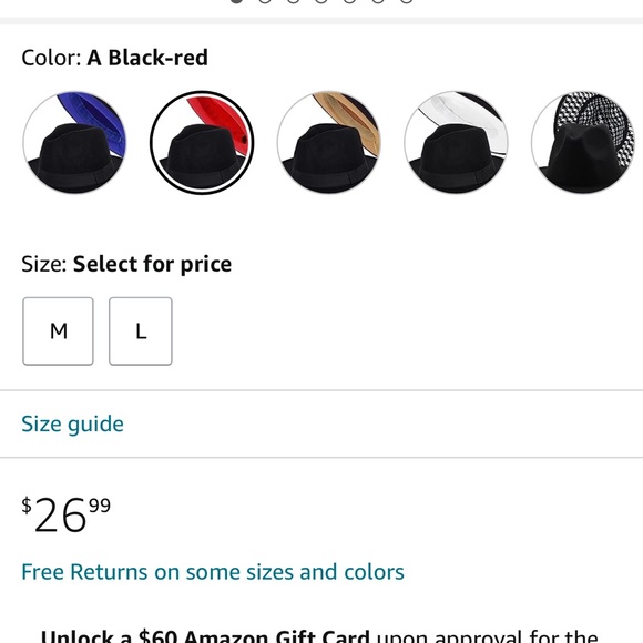 Red bottom fedora hat new - Picture 2 of 6